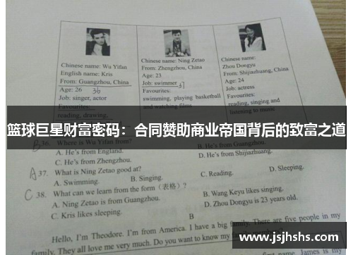 篮球巨星财富密码：合同赞助商业帝国背后的致富之道